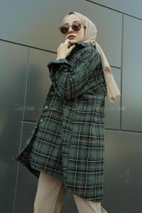 Modalamelif Tek Cepli Ekose Oduncu Gömlek Haki