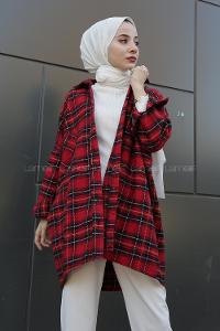 Modalamelif Tek Cepli Ekose Oduncu Gömlek Kırmızı