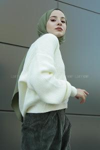 Modalamelif Düğmeli Selanik Hırka Ekru