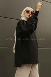 Modalamelif Balon Kol Düz Sweat Siyah