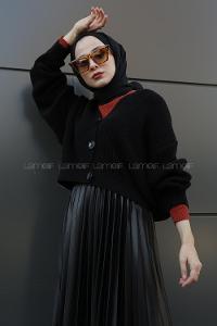 Modalamelif Düğmeli Selanik Hırka Siyah