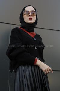 Modalamelif Düğmeli Selanik Hırka Siyah