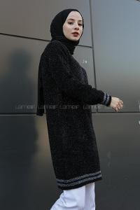 Modalamelif Simli Triko Tunik Siyah