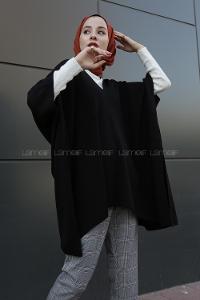 Modalamelif V Yaka triko Panço Siyah