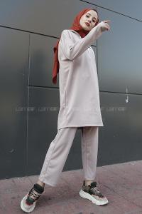 Modalamelif Sucuba Kapşonlu Takım  Taş Rengi