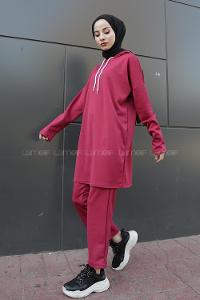 Modalamelif Sucuba Kapşonlu Takım  Vişne