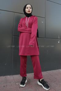 Modalamelif Sucuba Kapşonlu Takım  Vişne