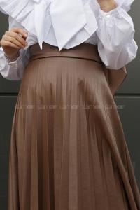 Modalamelif Kahverengi Renk Deri Etek