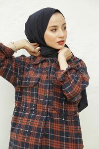 Modalamelif Lacivert Krınkıl Medine İpeği Şal