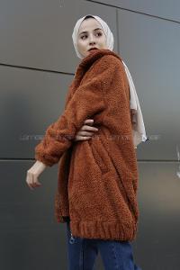 Tan Shirt Collar Long Arm Coat