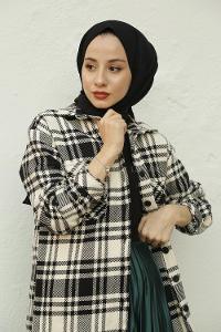 Modalamelif Siyah Krınkıl Medine İpeği Şal