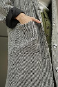 Modalamelif Düşük Kol Uzun Kaban Gri