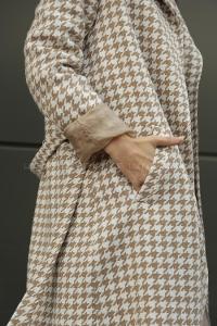 Modalamelif Kazayğı Desenli Kaban Bej