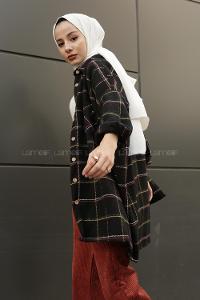 Modalamelif Tek Cepli Ekose Oduncu Gömlek Siyah