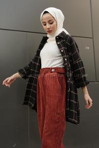 Modalamelif Tek Cepli Ekose Oduncu Gömlek Siyah