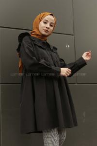 Modalamelif Yaka Detaylı Gömlek Siyah