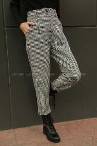 Modalamelif  Pötikare Ekose Pantolon Siyah Beyaz