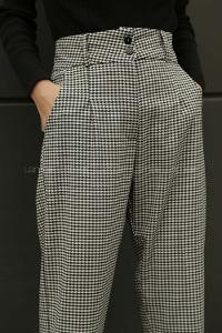 Modalamelif  Pötikare Ekose Pantolon Siyah Beyaz