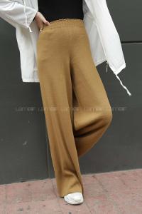 Modalamelif Beli Lastikli Triko Pantolon Sütlü Kahve