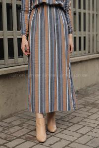 Modalamelif Belden Bağcıklı Elbise Gri