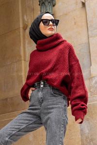 Modalamelif Balıkçı Yaka Selanik Kazak Bordo