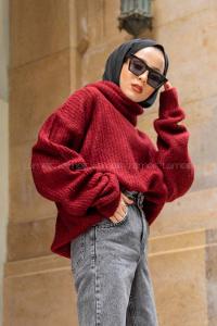 Modalamelif Balıkçı Yaka Selanik Kazak Bordo