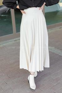 Modalamelif Beyaz Deri Etek