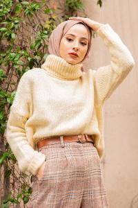 Modalamelif Balıkçı Yaka T Kol Kazak Kemik