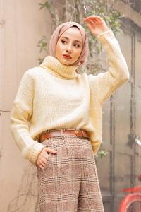 Modalamelif Balıkçı Yaka T Kol Kazak Kemik