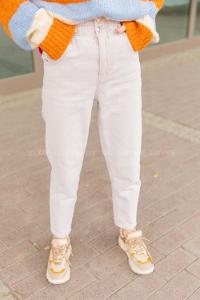 Modalamelif Beli Lastikli Mom Kot Pantolon Bej