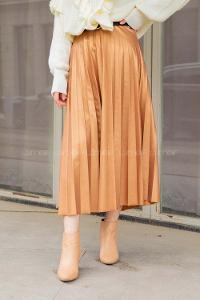 Modalamelif Gold Renk Deri Etek