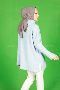 Modalamelif Fitilli  Boğazlı Triko Kazak Bebe Mavisi