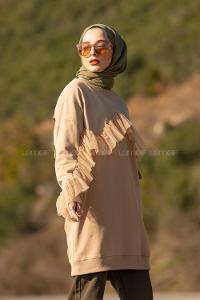 Modalamelif  Tül Detaylı Tunik Sütlü Kahve