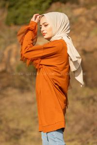 Modalamelif  Tül Detaylı Tunik Taba