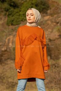 Modalamelif  Tül Detaylı Tunik Taba