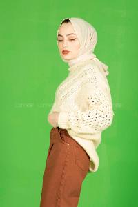 Modalamelif  Ajurlu Triko Kazak  Krem