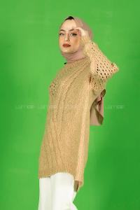 Modalamelif  Ajurlu Triko Kazak Sütlü Kahve