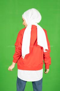 Modalamelif Altı Garnili Chappions Yazı Baskılı Sweat Kırmızı