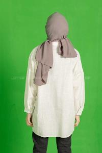 Modalamelif Çift Cepli Salaş Keten Gömlek Ekru