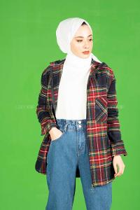 Modalamelif Önü Fermuarlı Cepli Gömlek Lacivert