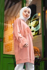 Modalamelif  Tül Detaylı Tunik Gül