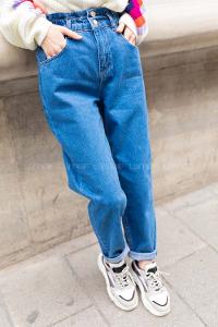 Modalamelif Twin Beli Lastikli  Mom Jean Mavi