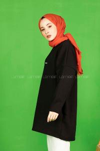 Modalamelif Üç İplik Fabulous Baskılı Sweatshirt Siyah