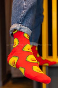 Modalamelif Kırmızı Avakado Baskılı Çorap