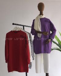 Modalamelif Yazı Baskılı Tunik Beyaz