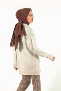 Modalamelif Ekru Örgü Kazak