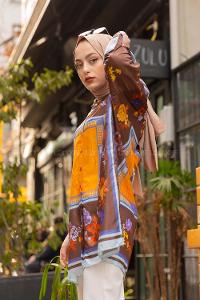 Modalamelif  Çiçek Desenli Gömlek Kahverengi