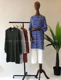 Modalamelif İnce Beyaz Çizgili Tunik Lila