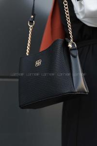 Modalamelif Bal Peteği Dokulu Çanta Siyah