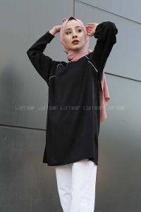 Modalamelif  Biye Detaylı Tunik Siyah